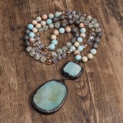 Bohemian Style Jade Glass Beaded Necklace