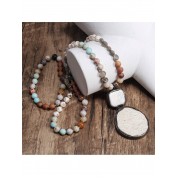 Bohemian Style Jade Glass Beaded Necklace