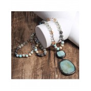 Bohemian Style Jade Glass Beaded Necklace