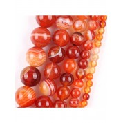 Red Series Natural Stone Beads For Diy Jewelry