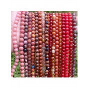 Red Series Natural Stone Beads For Diy Jewelry