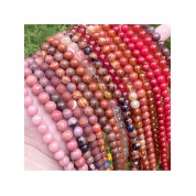 Red Series Natural Stone Beads For Diy Jewelry