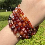 Red Series Natural Stone Beads For Diy Jewelry