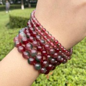 Red Series Natural Stone Beads For Diy Jewelry