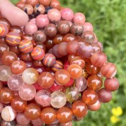 Red Series Natural Stone Beads For Diy Jewelry