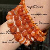 Red Series Natural Stone Beads For Diy Jewelry