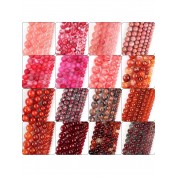 Red Series Natural Stone Beads For Diy Jewelry