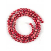 Red Series Natural Stone Beads For Diy Jewelry