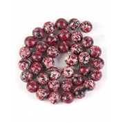 Red Series Natural Stone Beads For Diy Jewelry