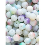 Versatile 8mm Double Color Glass Beads