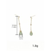 Elegant Palace Style Tassel Jade Earrings