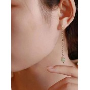 Elegant Palace Style Tassel Jade Earrings