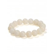 Bodhi Root Beaded Bracelet With White Jade