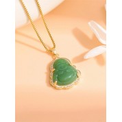 Versatile Jade Necklace With Stainless Steel Chain