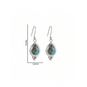 Exquisite Turquoise Jade Pendant Earrings Set