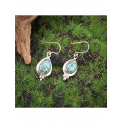 Exquisite Turquoise Jade Pendant Earrings Set