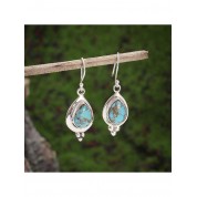 Exquisite Turquoise Jade Pendant Earrings Set