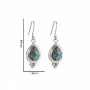 Exquisite Turquoise Jade Pendant Earrings Set