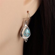 Exquisite Turquoise Jade Pendant Earrings Set