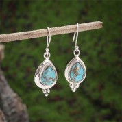 Exquisite Turquoise Jade Pendant Earrings Set