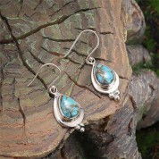 Exquisite Turquoise Jade Pendant Earrings Set