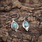 Exquisite Turquoise Jade Pendant Earrings Set