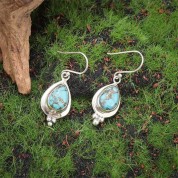 Exquisite Turquoise Jade Pendant Earrings Set