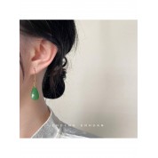 Elegant Green Teardrop Jade Earrings