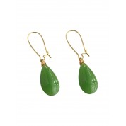 Elegant Green Teardrop Jade Earrings