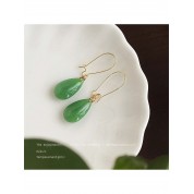 Elegant Green Teardrop Jade Earrings