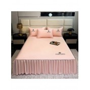 Luxurious Embroidered Silk Bed Skirt