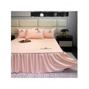 Luxurious Embroidered Silk Bed Skirt