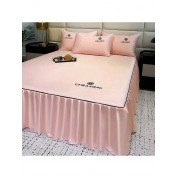 Luxurious Embroidered Silk Bed Skirt