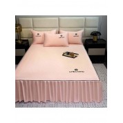 Luxurious Embroidered Silk Bed Skirt