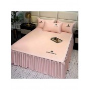 Luxurious Embroidered Silk Bed Skirt