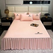 Luxurious Embroidered Silk Bed Skirt