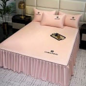 Luxurious Embroidered Silk Bed Skirt