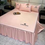 Luxurious Embroidered Silk Bed Skirt