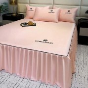 Luxurious Embroidered Silk Bed Skirt