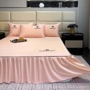 Luxurious Embroidered Silk Bed Skirt