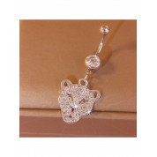 Elegant White Zirconia Leopard Belly Ring