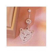 Elegant White Zirconia Leopard Belly Ring