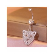 Elegant White Zirconia Leopard Belly Ring