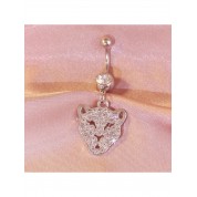 Elegant White Zirconia Leopard Belly Ring