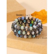 Elegant Crystal Beaded Triple Row Bracelet