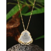 2024 Lucky Jade Buddha Zirconia Necklace