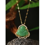 2024 Lucky Jade Buddha Zirconia Necklace