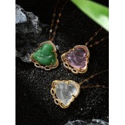 2024 Lucky Jade Buddha Zirconia Necklace