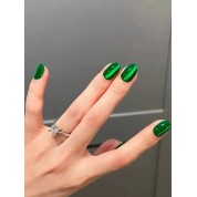 Jade Green Cat Eye Nail Wraps - 30pcs