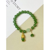 Elegant Glass Lucky Clover Jade Bracelet